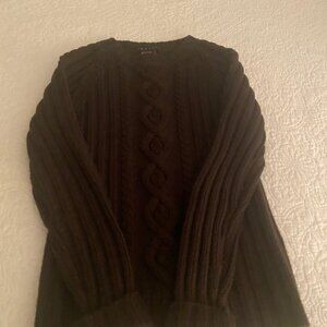Very Nice and Gently Worn Brown THEORY Cable Knit Sweater - Size S/P